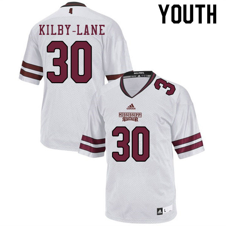 Youth #30 Sh'mar Kilby-Lane Mississippi State Bulldogs College Football Jerseys Sale-White - Click Image to Close